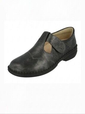 New Finn Comfort Nashville Soft Mary Jane Leather Shoes Size 9D EU40 Nerosilver
